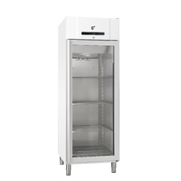 G+ COMPACT GR600 GWR L2 4N White Glass Door Refrigerator
